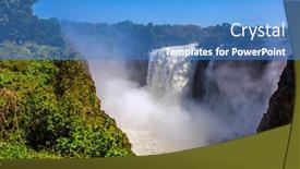  Presentation with river journey - Colorful slide deck enhanced with giant-cloud-of-mist-rose backdrop and a teal colored foreground