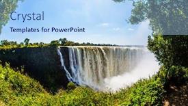  Presentation with river journey - PPT theme featuring giant-cloud-of-water-fog background and a light blue colored foreground