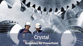  Presentation with mechanics - Slide set featuring giant cogwheels and gears background and a ocean colored foreground