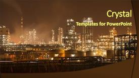  Presentation with oil gas - Slide deck having giant gas and oil pipelines background and a tawny brown colored foreground