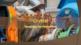  Presentation with water pumps - Beautiful slide deck featuring giant-industrial-pumps-used backdrop and a tawny brown colored foreground