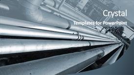  Presentation with oil pipeline - Slide deck featuring giant pipeline construction as seen background and a seafoam green colored foreground