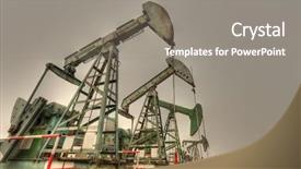  Presentation with exploration - Audience pleasing PPT theme consisting of giant steel oil pumps hdr backdrop and a gray colored foreground