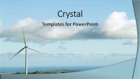  Presentation with turbine - Cool new theme with giant wind turbine on hill backdrop and a light blue colored foreground