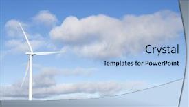  Presentation with turbine - Slide deck with giant wind turbine on hill background and a light blue colored foreground