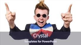  Presentation with fixing his black bow tie - PPT theme having giants - funny man with giant bow background and a  colored foreground