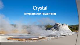  Presentation with yellowstone - Audience pleasing PPT theme consisting of giants - giant geyser eruption backdrop and a teal colored foreground