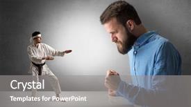  Presentation with yelling - Slides consisting of giants - giant hipster man yelling background and a gray colored foreground