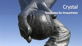  Presentation with pink 80sdisco ball - Audience pleasing slide set consisting of giants baseball - holding the ball backdrop and a ocean colored foreground