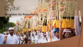  Presentation with bali temple - Amazing PPT theme having gianyar-bali-indonesia-may-21 backdrop and a coral colored foreground