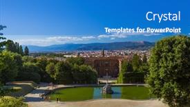  Presentation with italy - Audience pleasing slide set consisting of giardino-di-boboli-in-florence backdrop and a teal colored foreground