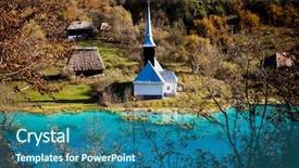  Presentation with polluted - PPT layouts having gif eco - church with its cemetery background and a ocean colored foreground