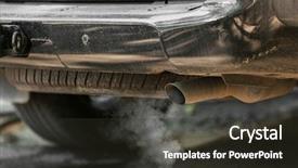  Presentation with exhaust gas - PPT layouts featuring gif eco - combustion gas from car exhaust background and a dark gray colored foreground