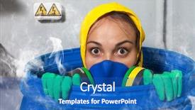  Presentation with oil and gas - Beautiful slide deck featuring gif eco - woman in gas mask backdrop and a  colored foreground