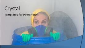  Presentation with nuclear weapons and gas mask - Colorful presentation enhanced with gif eco - woman in gas mask backdrop and a  colored foreground