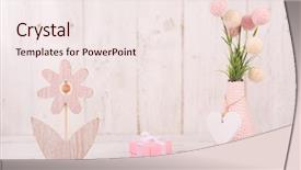  Presentation with pink flowers - Slide set enhanced with flowers composition for valentine's background and a  colored foreground