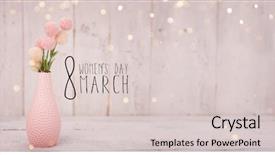  Presentation with pink flowers - Presentation theme enhanced with flowers composition for women's background and a  colored foreground