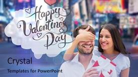  Presentation with street food new york - Slides consisting of gift against blurry new york background and a  colored foreground