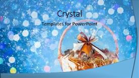  Presentation with hamper - PPT theme with gift basket with festive particles background and a light blue colored foreground