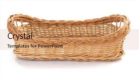  Presentation with wicker - Audience pleasing slide deck consisting of gift baskets - wicker basket isolated on white backdrop and a coral colored foreground