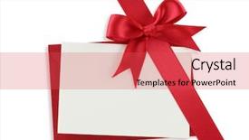  Presentation with gift card envelope - Slide deck with gift bow and blank card background and a red colored foreground