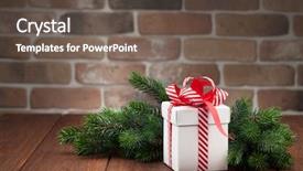  Presentation with fir tree - Amazing presentation having gift box and fir tree backdrop and a tawny brown colored foreground
