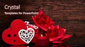  Presentation with wedding invitation card - Slides enhanced with roses on a wooden background background and a wine colored foreground