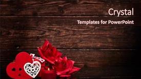  Presentation with wedding invitation card - Amazing theme having roses on a wooden background backdrop and a wine colored foreground
