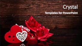  Presentation with romantic gift - Beautiful slides featuring roses on a wooden background backdrop and a tawny brown colored foreground