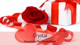  Presentation with valentine - Slides featuring gift box and rose on a white background valentine's day card background and a coral colored foreground