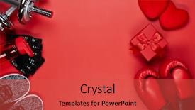  Presentation with water bottle - Beautiful PPT theme featuring gift box and two heart backdrop and a red colored foreground