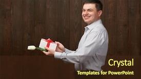  Presentation with an open gift box - Slides enhanced with gift box and white tulip background and a wine colored foreground