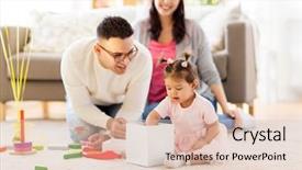  Presentation with father birthday - Cool new PPT theme with gift box at home birthday backdrop and a  colored foreground