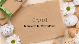  Presentation with greetings - Slide deck consisting of gift-box-easter-eggs background and a  colored foreground