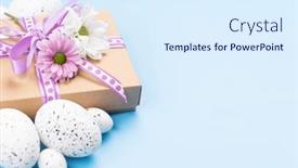  Presentation with greetings - Presentation theme enhanced with gift-box-easter-eggs background and a  colored foreground