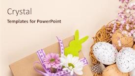  Presentation with greetings - PPT theme with gift-box-easter-eggs background and a  colored foreground