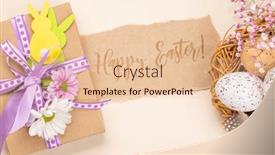  Presentation with greetings - Presentation theme enhanced with gift-box-easter-eggs background and a  colored foreground