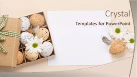  Presentation with greetings - Presentation consisting of gift-box-easter-eggs background and a lemonade colored foreground