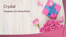  Presentation with valentines day - Beautiful slides featuring gift box full of pink backdrop and a sky blue colored foreground