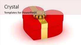  Presentation with shape heart - Cool new presentation theme with gift box in heart shape backdrop and a lemonade colored foreground