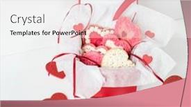  Presentation with accents - PPT theme consisting of gift-box-of-valentine-heart background and a white colored foreground