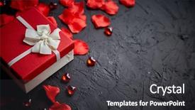  Presentation with romantic gift - Audience pleasing PPT layouts consisting of gift box on black stone backdrop and a dark gray colored foreground