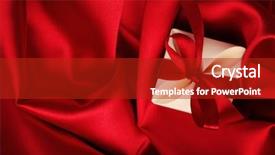  Presentation with valentines day - Cool new slide set with gift box on red silk backdrop and a crimson colored foreground
