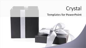  Presentation with gift - Beautiful PPT theme featuring gift box on white background backdrop and a white colored foreground