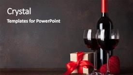  Presentation with greeting card - Slides featuring gift box on wooden background and a dark gray colored foreground