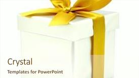  Presentation with gift - PPT layouts featuring gift box over white background background and a  colored foreground