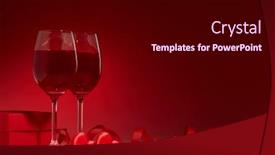  Presentation with wedding invitation card - Slides having gift-box-red-hearts-two background and a wine colored foreground