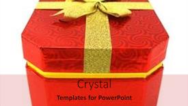  Presentation with golden yellow - Audience pleasing slides consisting of gift-box-red-package backdrop and a red colored foreground