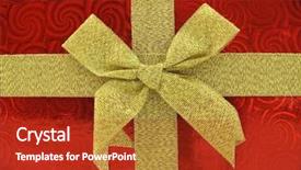  Presentation with golden yellow - Cool new slides with bithday - gift box red package backdrop and a crimson colored foreground
