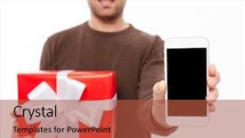  Presentation with photo display - Slides consisting of gift box surprise showing display background and a red colored foreground